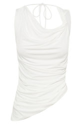 Prianyka Slinky Sleeveless Top - White
